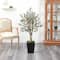 4.5ft. Olive Artificial Tree in Black Metal Planter